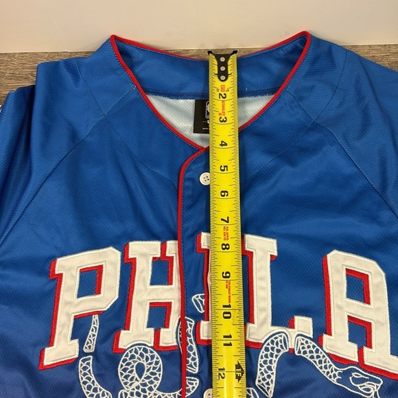 NEW NBA Philadelphia 76ers Short Sleeve Button Down Jersey Size Medium - Picture 7 of 8